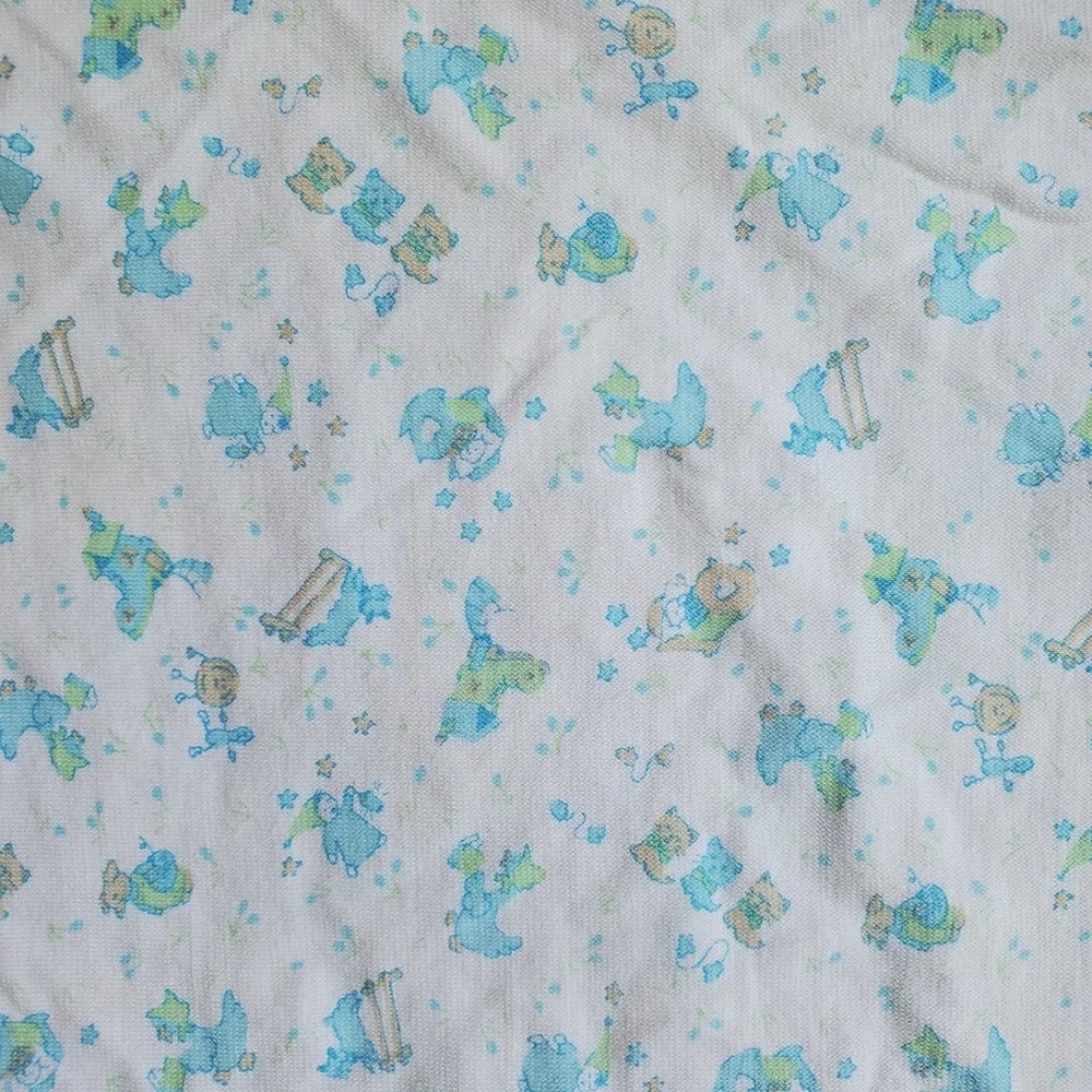 Vtg Carter's Baby Blanket Receiving Mother Goose Nursery Rhyme 100% Cotton